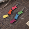 Wholesale Easter Colorful Bunny Wooden Earrings