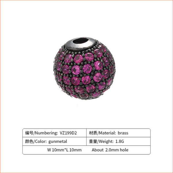 Wholesale Copper Micro Inlaid Diamond Ball Beads
