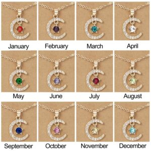 Wholesale Birthstone Month December Star Pendant Paper Card Alloy Necklaces