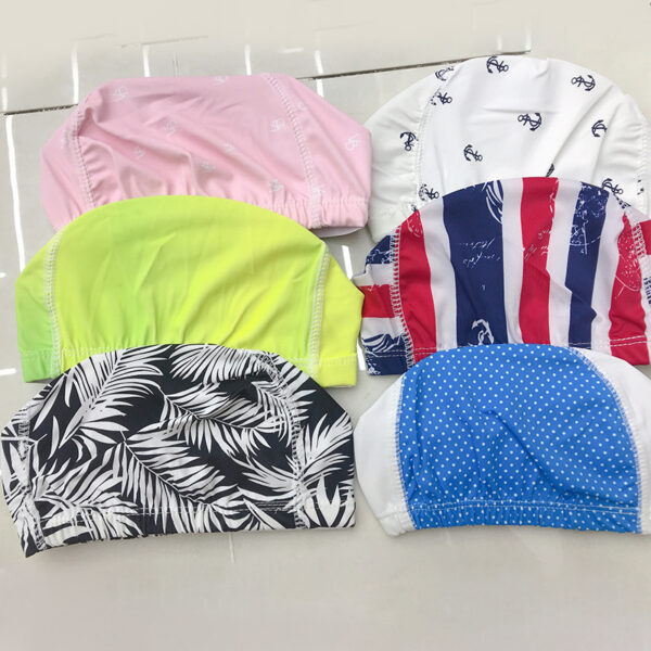 Wholesale Printed solid color swimming cap Nylon Swimwear