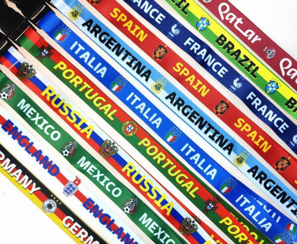 Wholesale Plastic World Cup National Football Team Mobile Phone Lanyard Keychain 10pcs