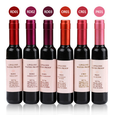 Wholesale Plastic Red Wine Bottle Lip Gloss Lip Tint