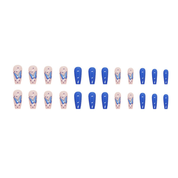 Wholesale Blue Butterfly Cool Sensation Powder Sheer Nail Stickers