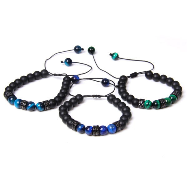 Wholesale Natural Stone Tiger Eye Beads Matte Beads Micro Setting Spacer Woven Bracelet