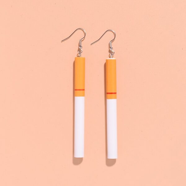 Wholesale Funny Personality Fun Simulation Cigarette Butt Earrings