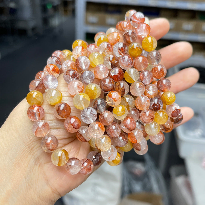 Wholesale Natural Red Yellow Gum Flower Bracelet