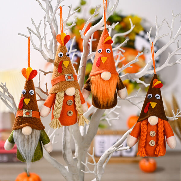 Wholesale Turkey Hats Rudolf Lantern Pendant Faceless Dwarf Doll Cloth Ornaments