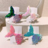 Wholesale Sequin Cartoon Seashell Mermaid Hair Clip For Kids