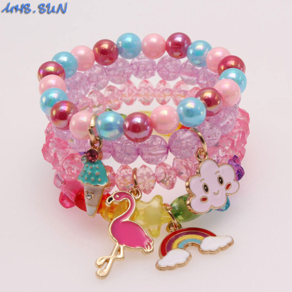 O1CN01bkYB7i1QEr2ORazQU_2201245431945-0-cib Wholesale Rainbow Cloud Oil Drip Acrylic Beaded Bracelet