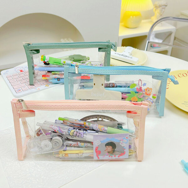 Wholesale PU Transparent Pencil Case