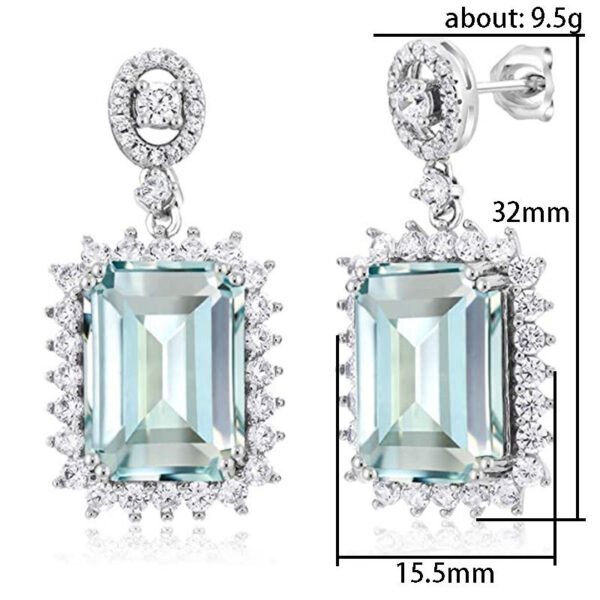 Wholesale Light Luxury Square Zircon Copper Earrings