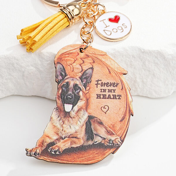 Wholesale Acrylic Angel Wings Dog Keychain