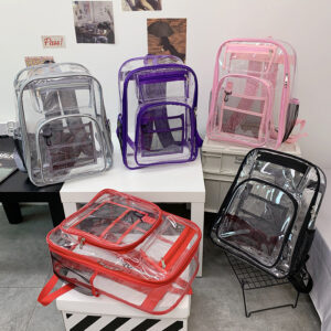 Wholesale PVC Large Capacity Jelly Colored Transparent Backpack