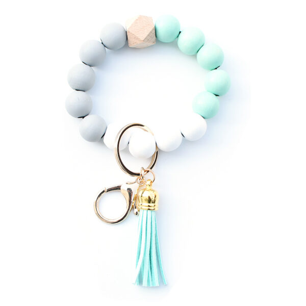 Wholesale Colorful Silicone Beaded Wrist Keychain