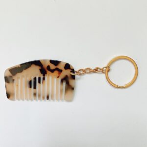 Light leopard print -5.3cm * 3.1cm / Gold key chain