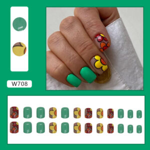 Wholesale Cute Drawing Flowers Solid Color Nail Stickers