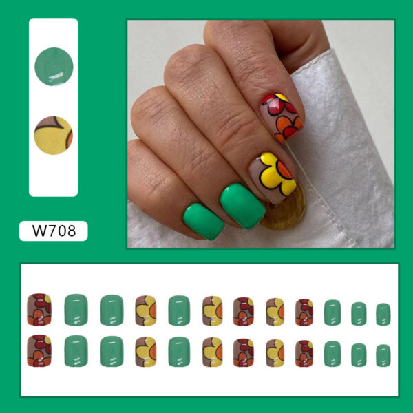 Wholesale Cute Drawing Flowers Solid Color Nail Stickers
