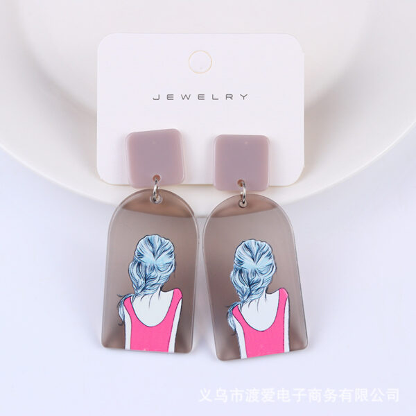 Wholesale Beauty Avatar Simple Acrylic Earrings