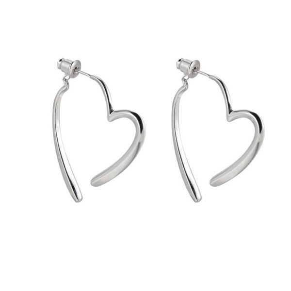 Wholesale Metal Heart Double Assembled Copper Earrings