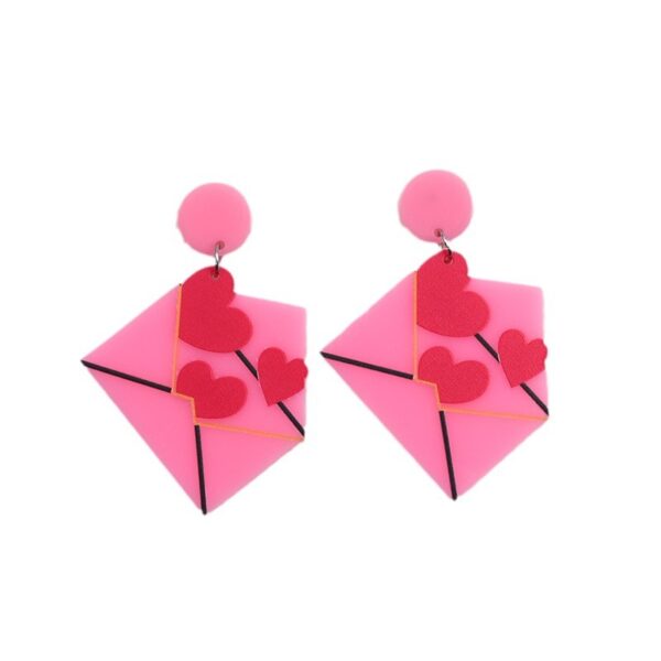 Wholesale Valentine's Day Love Envelope Acrylic Earrings