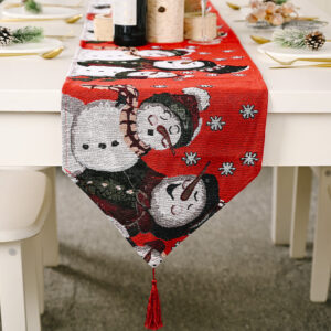 Electric embroidery knitted cloth table runner snowman