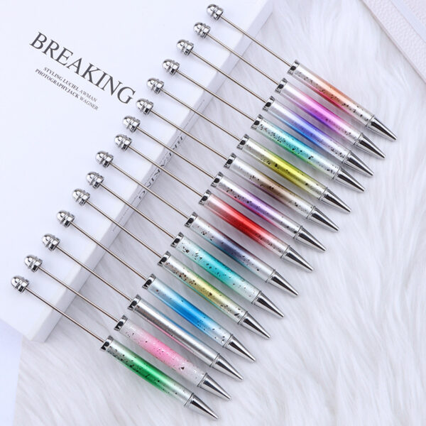 Wholesale Beadable Pensdiy UV Electroplating Starry Sky Sequins Gradient Beaded Ballpoint Pen
