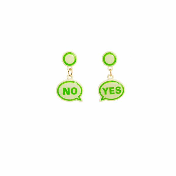 O1CN01bvXDYq1onFccskNOB_2059265269-0-cib Wholesale Silver Needle Simple Dialogue YES NO Earrings