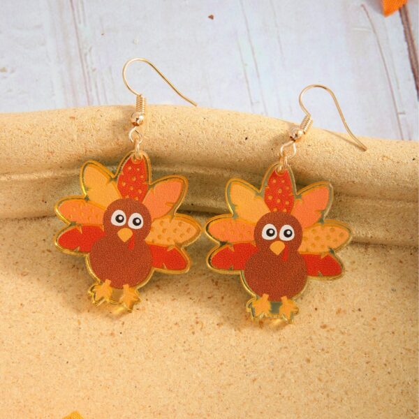Wholesale Thanksgiving Retro Pumpkin Easter Opening Screen Turkey Maple Leaf Acrylic Earrings