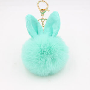 Mint Green / Rabbit plush pendant keychain