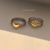 O1CN01bxeoV027MD1QWIJG1_2212438737782-0-cib Wholesale Gold and Silver Color Matching Love Chain Opening Adjustable Copper Ring