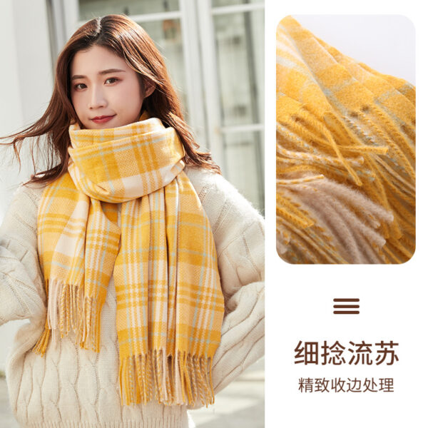 O1CN01byNs351jWhBOdsgtB_2209330274556-0-cib Wholesale Autumn and Winter Thick Plaid Imitation Cashmere Scarf
