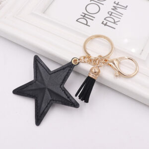 Black / 7cm five-pointed star (golden chain Buckle)
