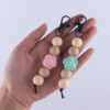 Wholesale Silicone Rose Wood Beads Beaded Keychain