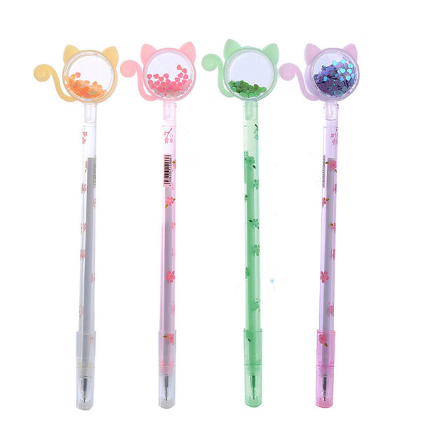 Wholesale Plastic Cat Sequin Ballpoint Pen