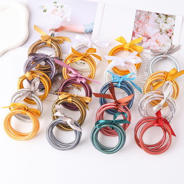 Wholesale PVC Silicone Tube Gold Foil Bracelet