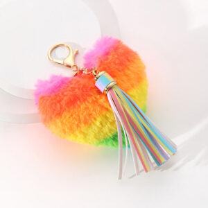 O1CN01c2ynUY1jN4u4DPihu__2213351114535-0-cib-1 Wholesale Metal Rainbow Heart Pom Keychain