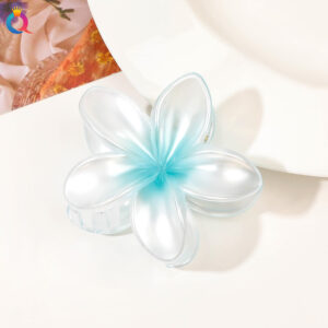 8cm frangipani-pearlescent blue / Qiyue factory direct sales