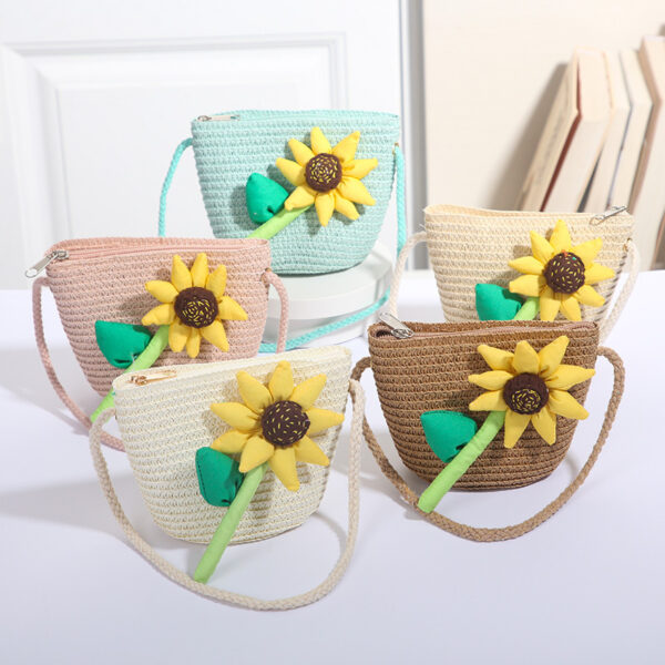 Wholesale Straw Bow Knot Handwoven Kids Bag