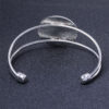 Wholesale Alloy 25mm Round Time Stone Base Open Bracelet