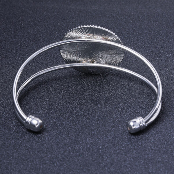Wholesale Alloy 25mm Round Time Stone Base Open Bracelet