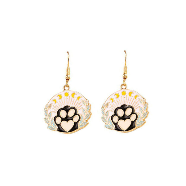 Wholesale Jewelry Drip Paint Cat Cartoon Alloy Earrings