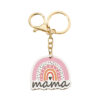 Wholesale Leopard Print Mama Letter Wooden Keychain