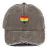 Wholesale Cotton Rainbow Heart Embroidery Baseball Cap