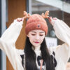 Wholesale Christmas Hat Winter Plush Warm Knitted Hat Cute Antler Beanie