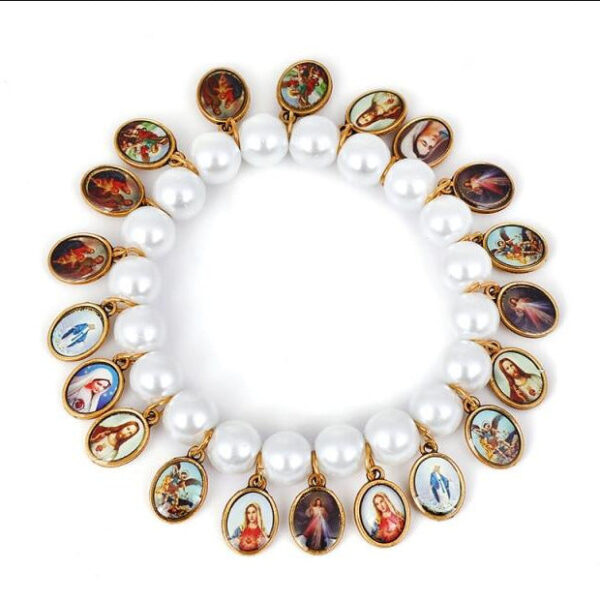 O1CN01c8qSbv23OigBPZ1Ue__3687567246-0-cib Wholesale Cross Holy Medal Decorated Imitation Pearl Bracelet