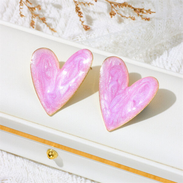 O1CN01cBW5ym1o5k80cH5MB_2200827845174-0-cib Wholesale Candy Color Oil Dripping Color Big Heart Earrings