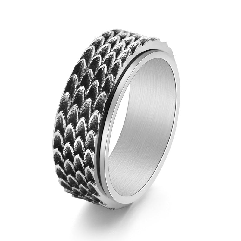 Wholesale Stainless Steel agon Scale Rotatable Ring