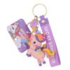 Wholesale Cartoon Colorful Unicorn PVC Keychain