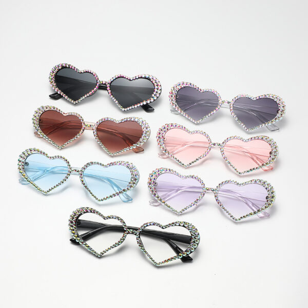 Wholesale Rhinestone Love PC Sunglasses