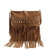 Wholesale Velvet Rivet Tassel Shoulder Bag